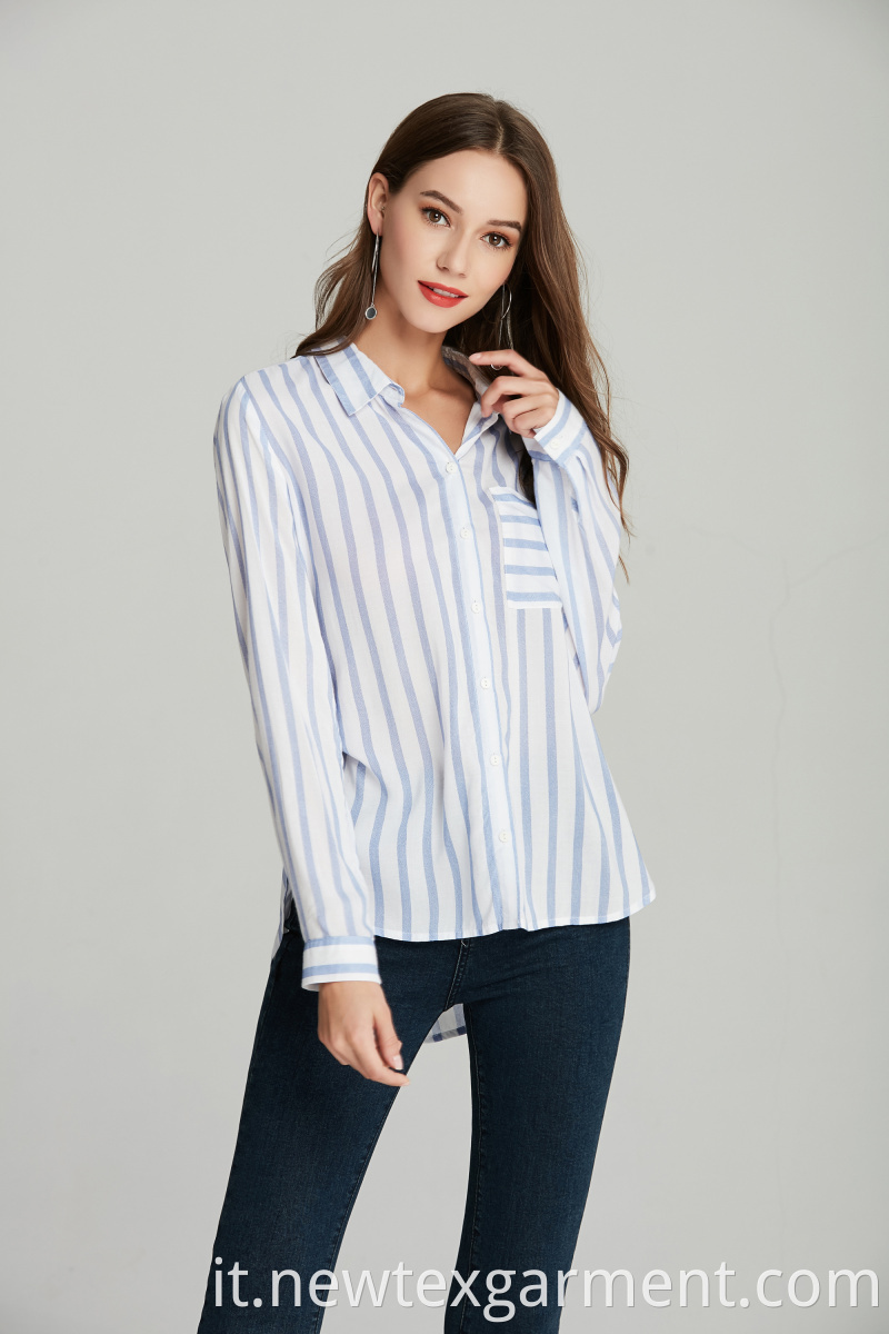 ladies blue stripe shirt